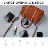 Women’s Pleated Mini Handbag Lightweight Crossbody Shoulder Bag with Top Handle Casual Chic Daily Purse SparkelsSparkels
