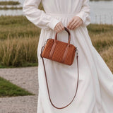 Women’s Pleated Mini Handbag Lightweight Crossbody Shoulder Bag with Top Handle Casual Chic Daily Purse SparkelsSparkels