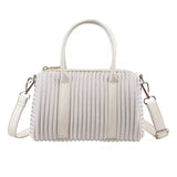 Women’s Pleated Mini Handbag Lightweight Crossbody Shoulder Bag with Top Handle Casual Chic Daily Purse SparkelsSparkels