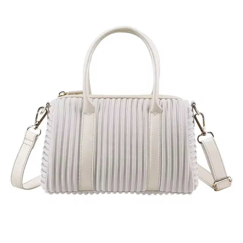 Women’s Pleated Mini Handbag Lightweight Crossbody Shoulder Bag with Top Handle Casual Chic Daily Purse SparkelsSparkels