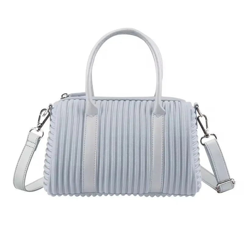 Women’s Pleated Mini Handbag Lightweight Crossbody Shoulder Bag with Top Handle Casual Chic Daily Purse SparkelsSparkels