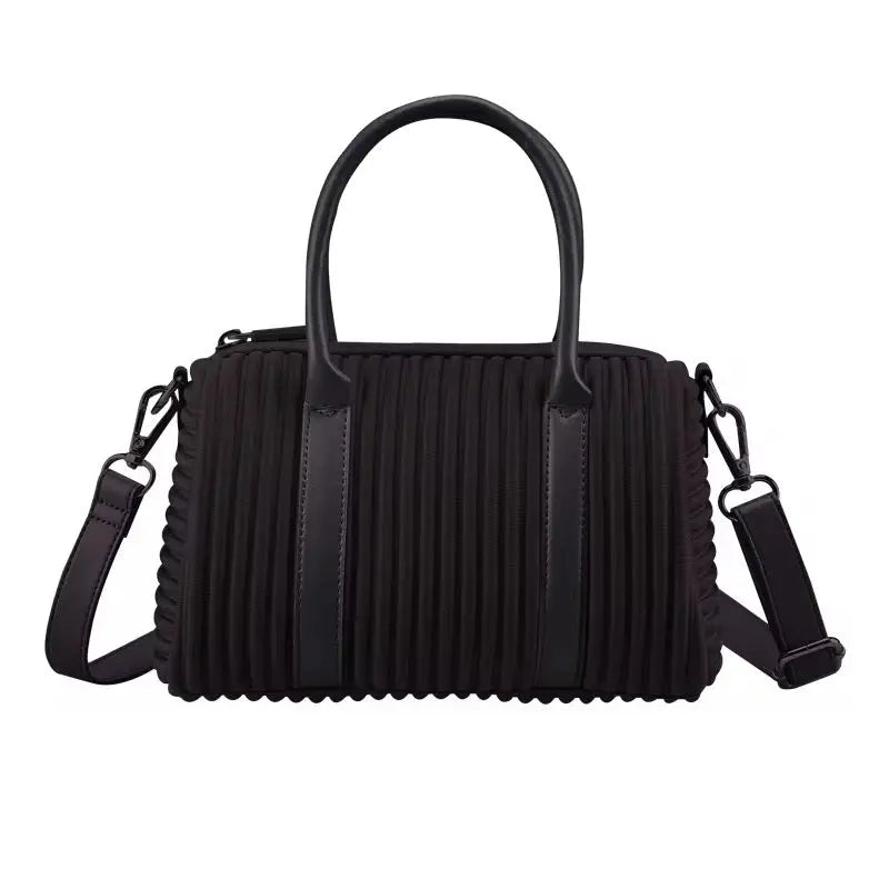 Women’s Pleated Mini Handbag Lightweight Crossbody Shoulder Bag with Top Handle Casual Chic Daily Purse SparkelsSparkels
