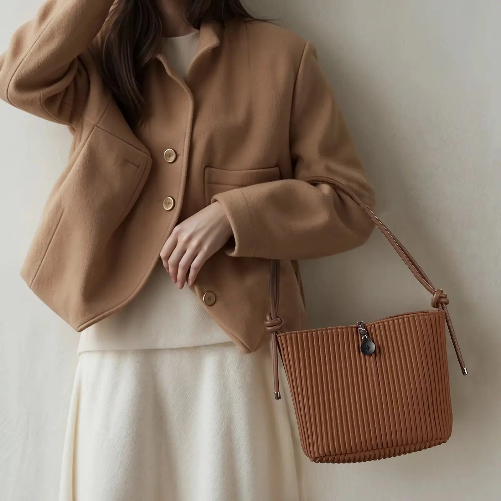 Convertible Pleated Shoulder & Satchel Handbag for Women Lightweight Casual Crossbody Tote with Adjustable Strap SparkelsSparkels