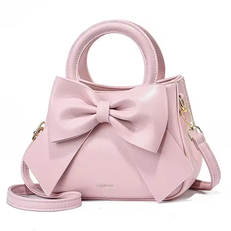 Cute Bowknot Mini Handbag for Women Luxury PU Leather Crossbody Shoulder Bag & Top Handle Purse SparkelsSparkels