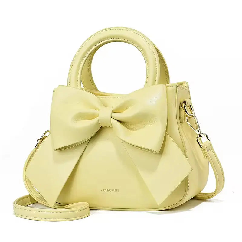 Cute Bowknot Mini Handbag for Women Luxury PU Leather Crossbody Shoulder Bag & Top Handle Purse SparkelsSparkels
