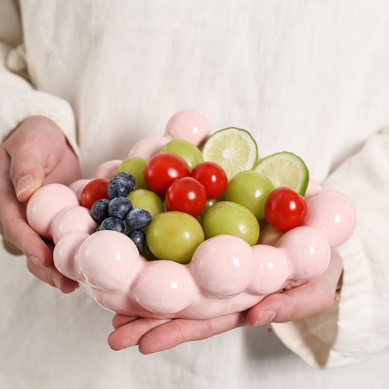 Creative Handmade Punch Shape Cloud Ceramic Plate
