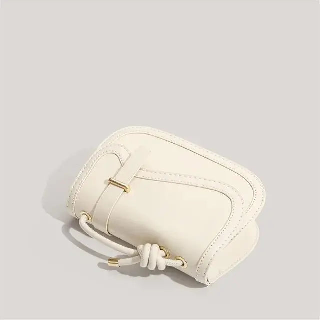 Minimalist Saddle Crossbody Bag for Women Elegant Small PU Leather Shoulder Purse SparkelsSparkels