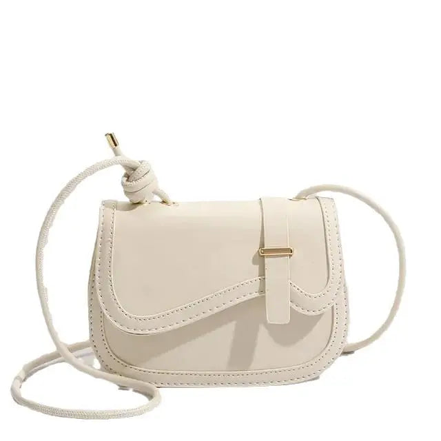 Minimalist Saddle Crossbody Bag for Women Elegant Small PU Leather Shoulder Purse SparkelsSparkels