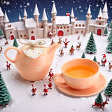 Heart Print Teapot & Cup Set With Saucer Ceramic Tea For One Gift Set