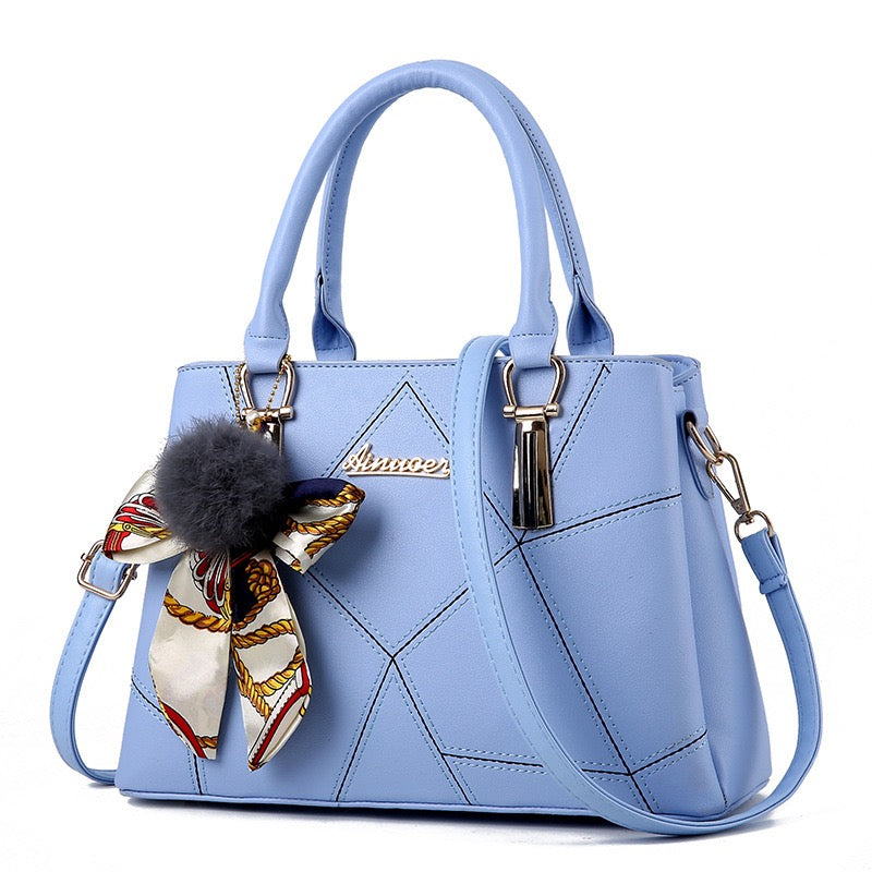 Elegant Bowknot Handbag for Women Premium PU Leather Tote & Shoulder Bag with Scarf Charm Casual & Office Fashion Purse SparkelsSparkels