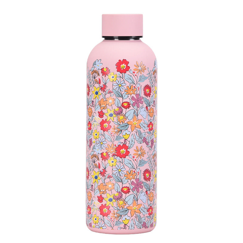 500ML Kawaii Printed Matte Stainless Steel Water Bottle