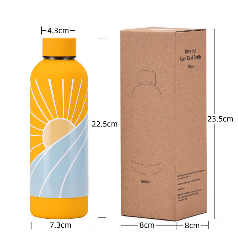 500ML Kawaii Printed Matte Stainless Steel Water Bottle