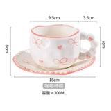 Bow & Heart Ceramic Coffee Cup with Saucer 300ml