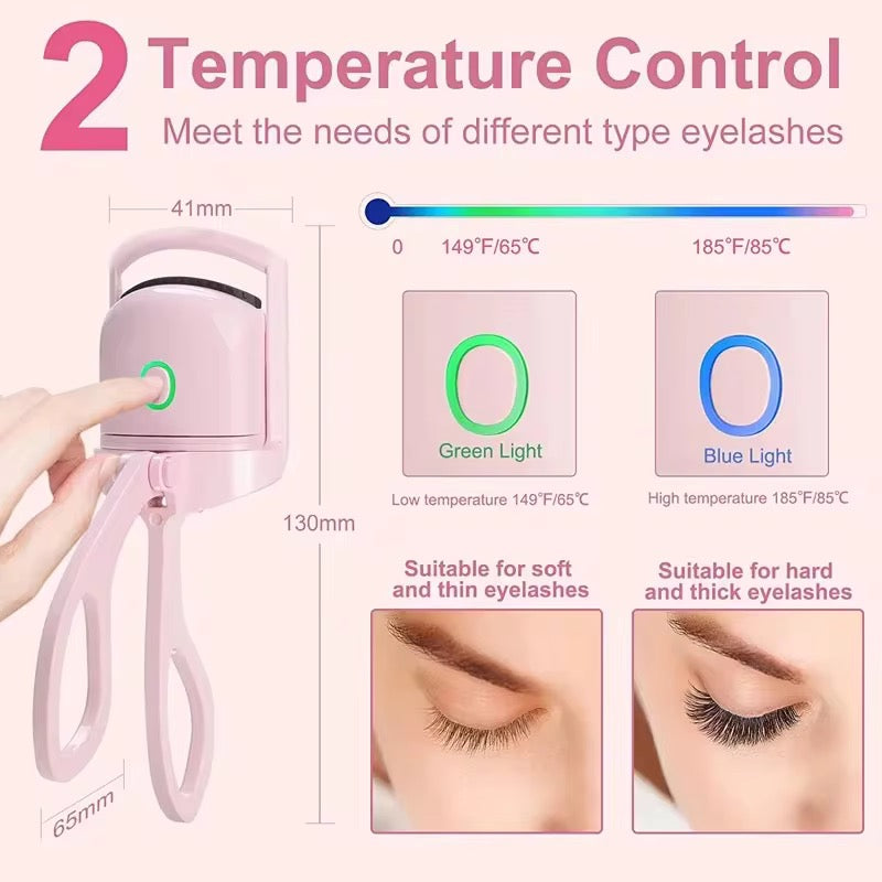 Rechargeable Heated Eyelash Curler Electric Lash Lifter with Quick Heat, Long Lasting Curl & Safety Protection SparkelsSparkels