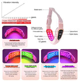 LED Photon Therapy Face Lifting Belt V-Shape Jawline Tightening, 12 Gear Vibration Massage & Hot Compress SparkelsSparkels
