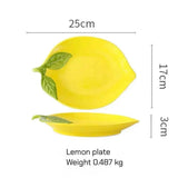 Lemon Shaped Ceramic Serving Plate & Bowl Collection