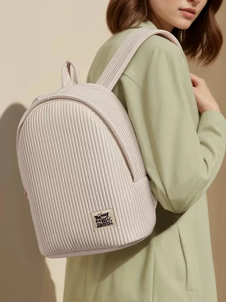 Minimalist Pleated Backpack for Women Lightweight Fashion Travel & Casual Daypack SparkelsSparkels