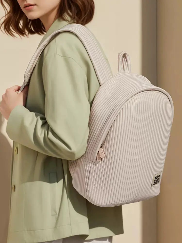 Minimalist Pleated Backpack for Women Lightweight Fashion Travel & Casual Daypack SparkelsSparkels