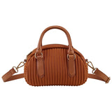 Women’s Pleated Mini Bowling Bag Lightweight Crossbody & Handbag Elegant Small Shoulder Purse SparkelsSparkels
