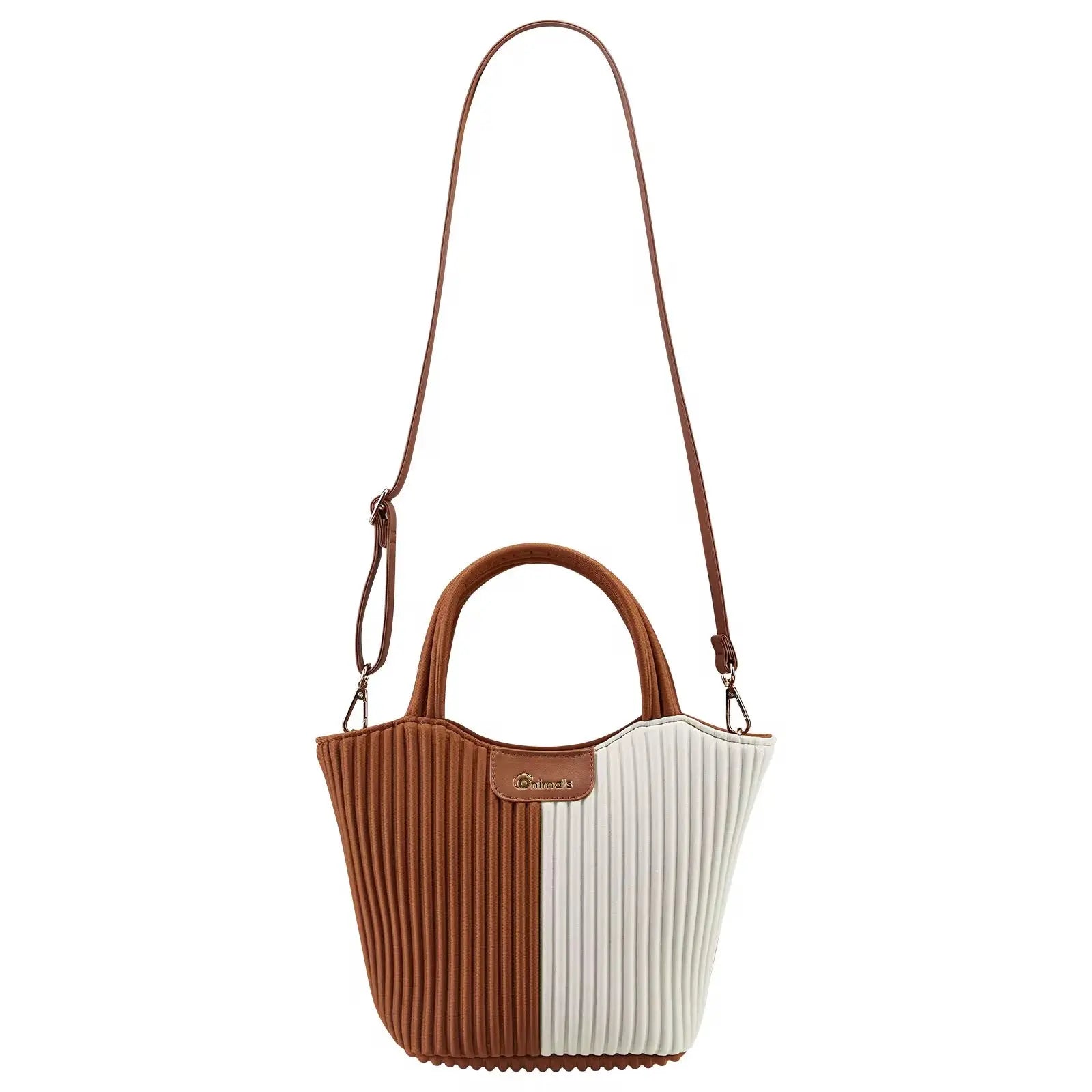 Two-Tone Pleated Tote Shoulder Bag Lightweight Stylish Handbag for Women Casual & Chic Everyday Purse SparkelsSparkels