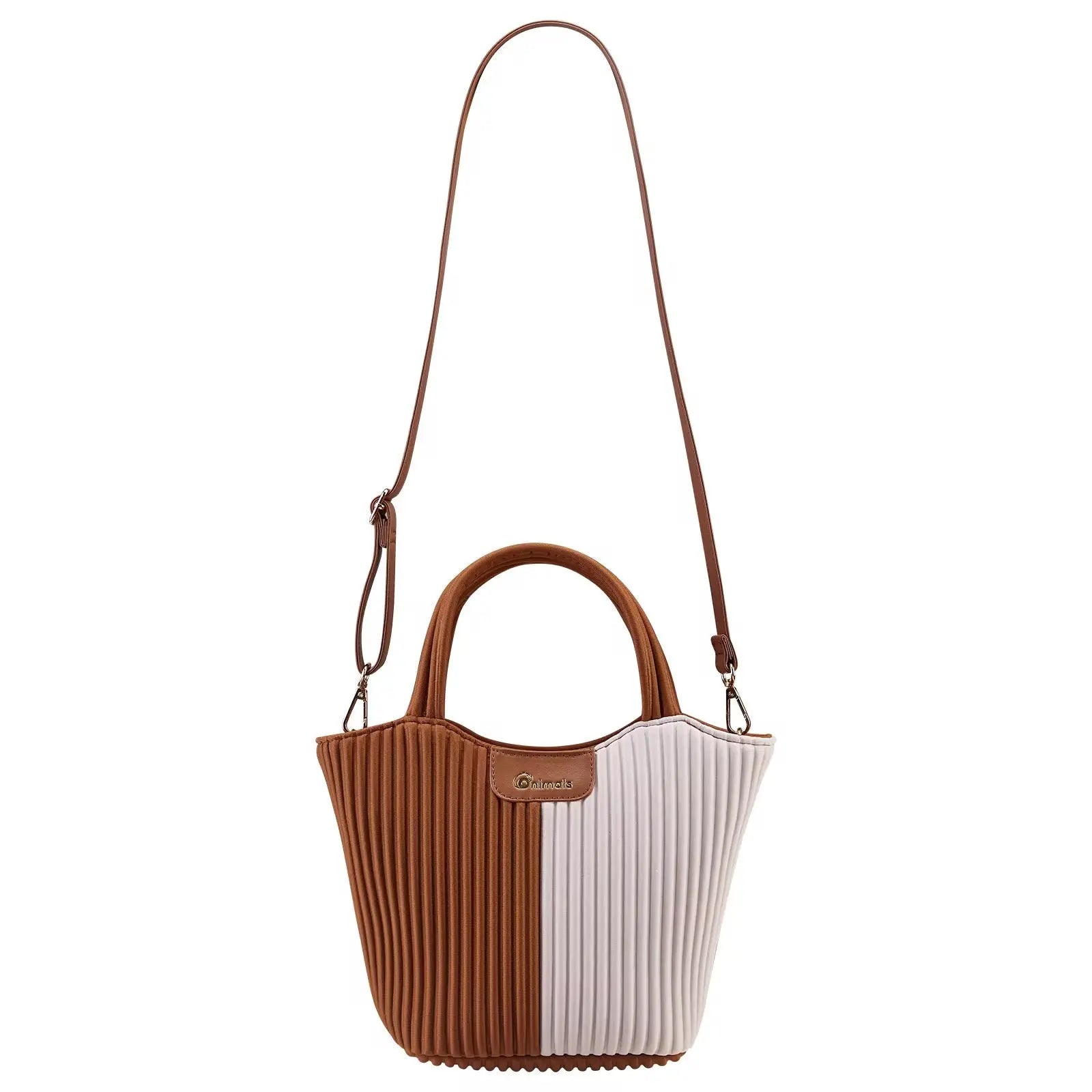 Two-Tone Pleated Tote Shoulder Bag Lightweight Stylish Handbag for Women Casual & Chic Everyday Purse SparkelsSparkels