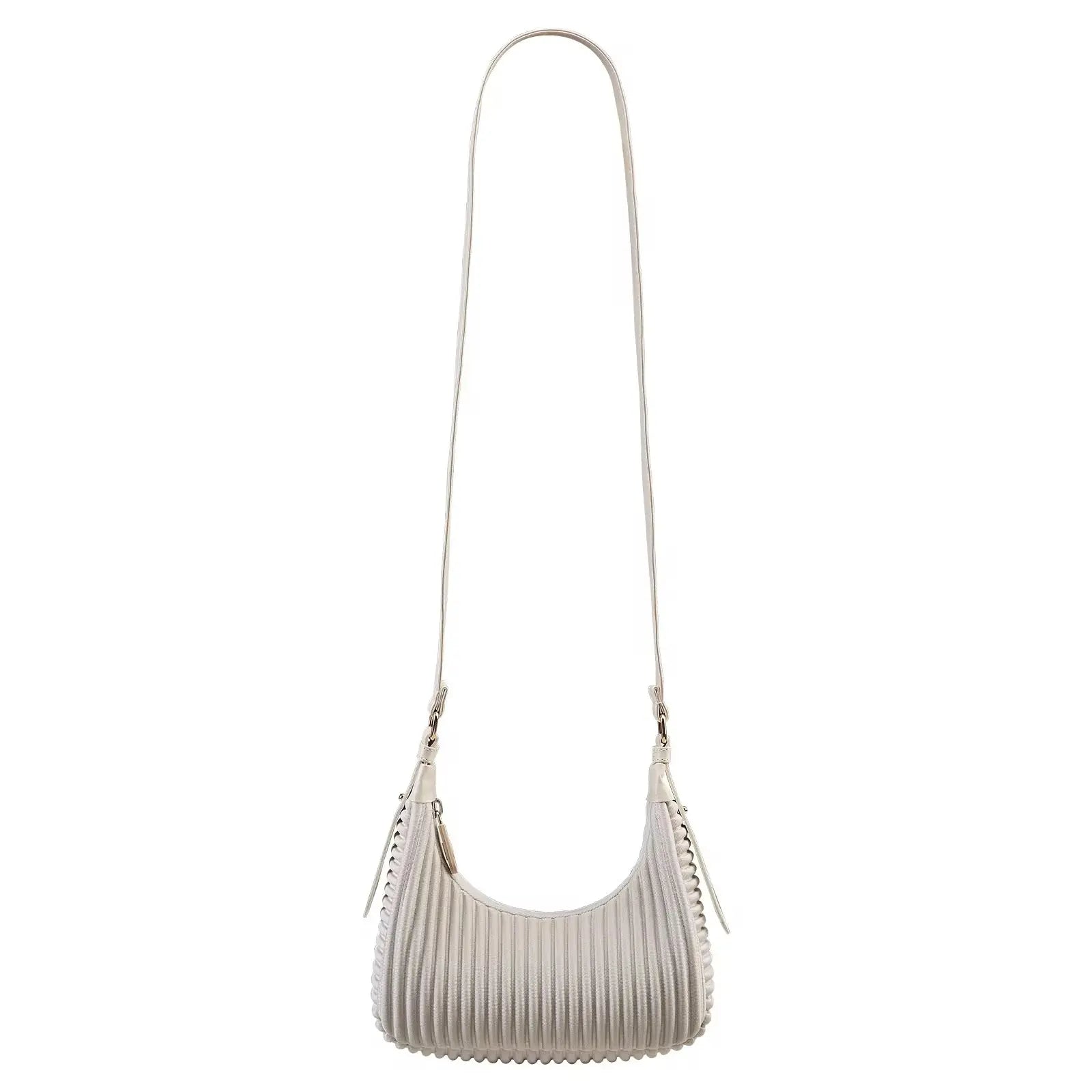 Minimalist Pleated Mini Shoulder Bag Lightweight Crossbody Purse for Women Stylish Small Handbag SparkelsSparkels