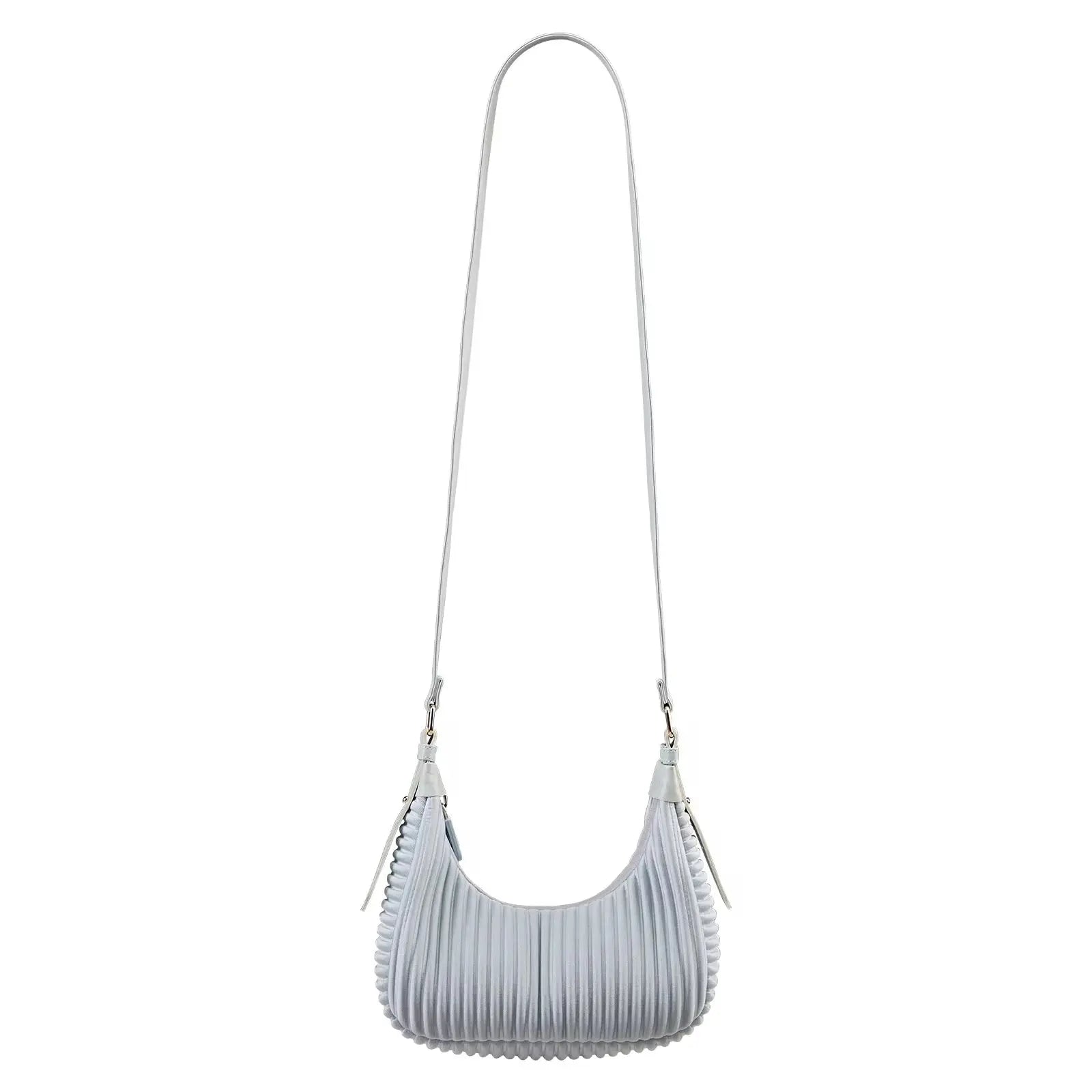 Minimalist Pleated Mini Shoulder Bag Lightweight Crossbody Purse for Women Stylish Small Handbag SparkelsSparkels