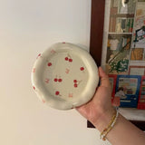 Handmade Cherry Ceramic Cup & Saucer Set 320ml Cute Aesthetic Coffee & Tea Cup SparkelsSparkels