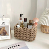 Handmade Cotton Rope Basket Desktop Cosmetic Organizer