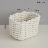 Handmade Cotton Rope Basket Desktop Cosmetic Organizer