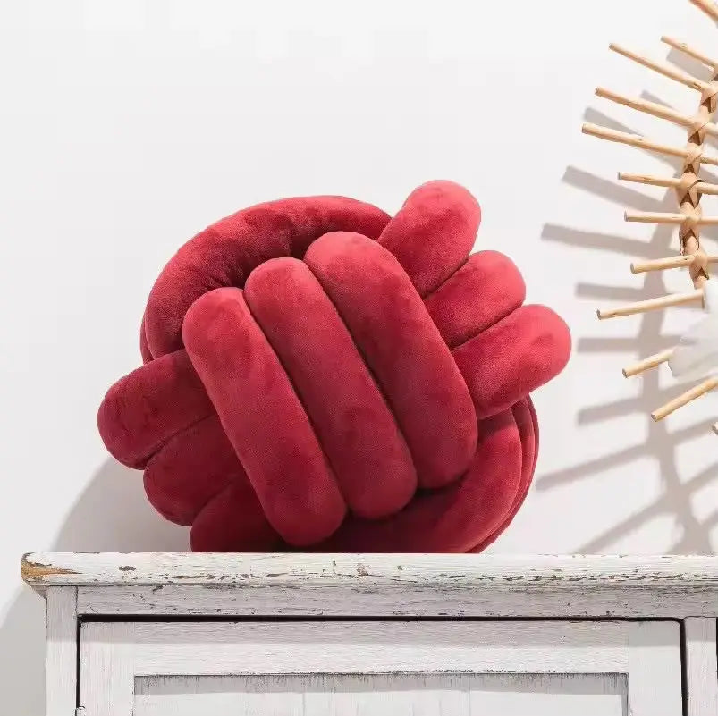 Plush Knot Ball Cushion PillowDecorative Throw Pillow for Sofa & Bed Soft Knot Ball Toy Cushion