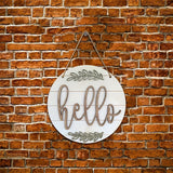 Hello Hanging Plaque Sign