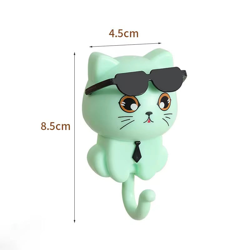Self Adhesive Glasses Kitty Key Hanging Hook