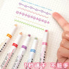 6Pcs/Set Flower Line Highlighter Pens Roller Nip Curve Marker Pen
