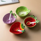 Cute Fruit Ceramic Bowl with Spoon