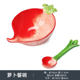 Cute Fruit Ceramic Bowl with Spoon