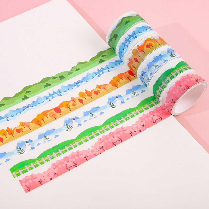 Cloud Forest Landscaping Washi Tape Decoration Scrapbooking DIY Material Diary Album Photocard Collage Journal Masking Tapes