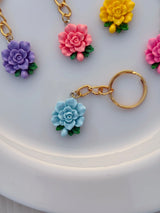 Rose Bloom Keychain Collection Elegant Floral Charms