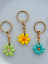 Pastel Daisy Keychain Collection Cute and Colorful Floral Charms