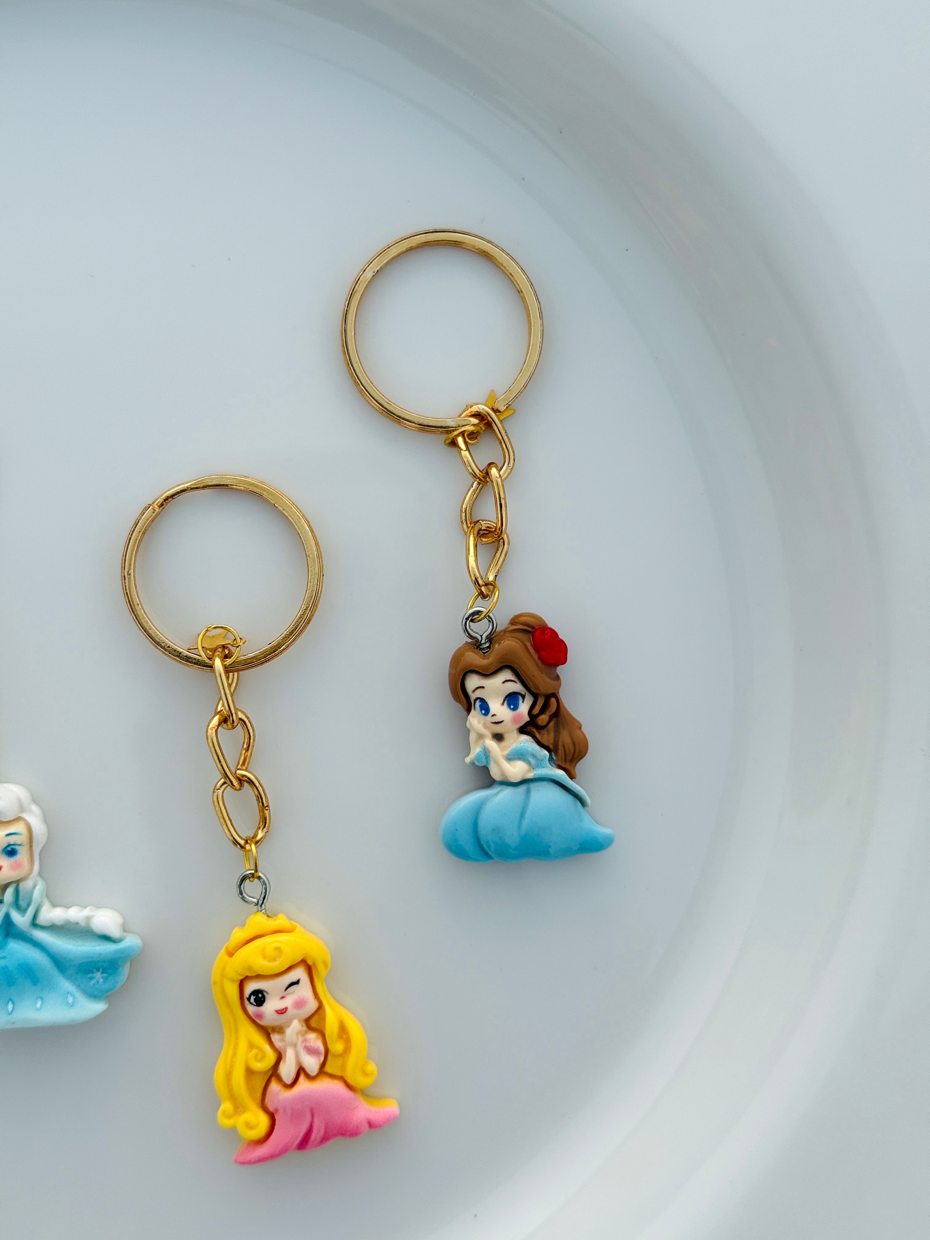 Fairytale Princess Keychain Set Adorable Royal Charms