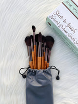 Natural Deluxe Wooden Makeup Brush Set 15 Piece Eco Beauty