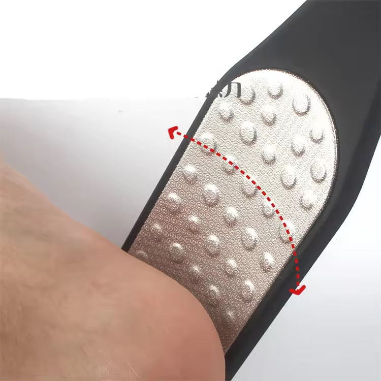 2-in-1 Professional Foot File & Callus Remover Black Stainless Steel Pedicure Tool