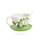 Lily of the Valley Ceramic Tea Cup & Saucer Set SparkelsSparkels