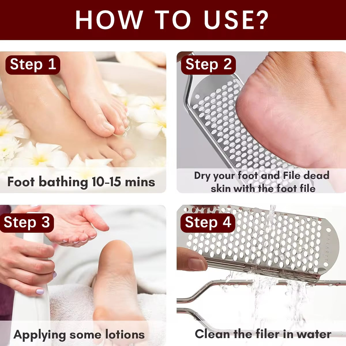 Stainless Steel Pedicure Foot File Heavy Duty Callus Remover