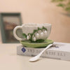 Lily of the Valley Ceramic Tea Cup & Saucer Set SparkelsSparkels
