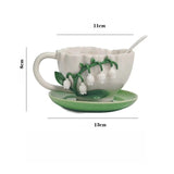 Lily of the Valley Ceramic Tea Cup & Saucer Set SparkelsSparkels