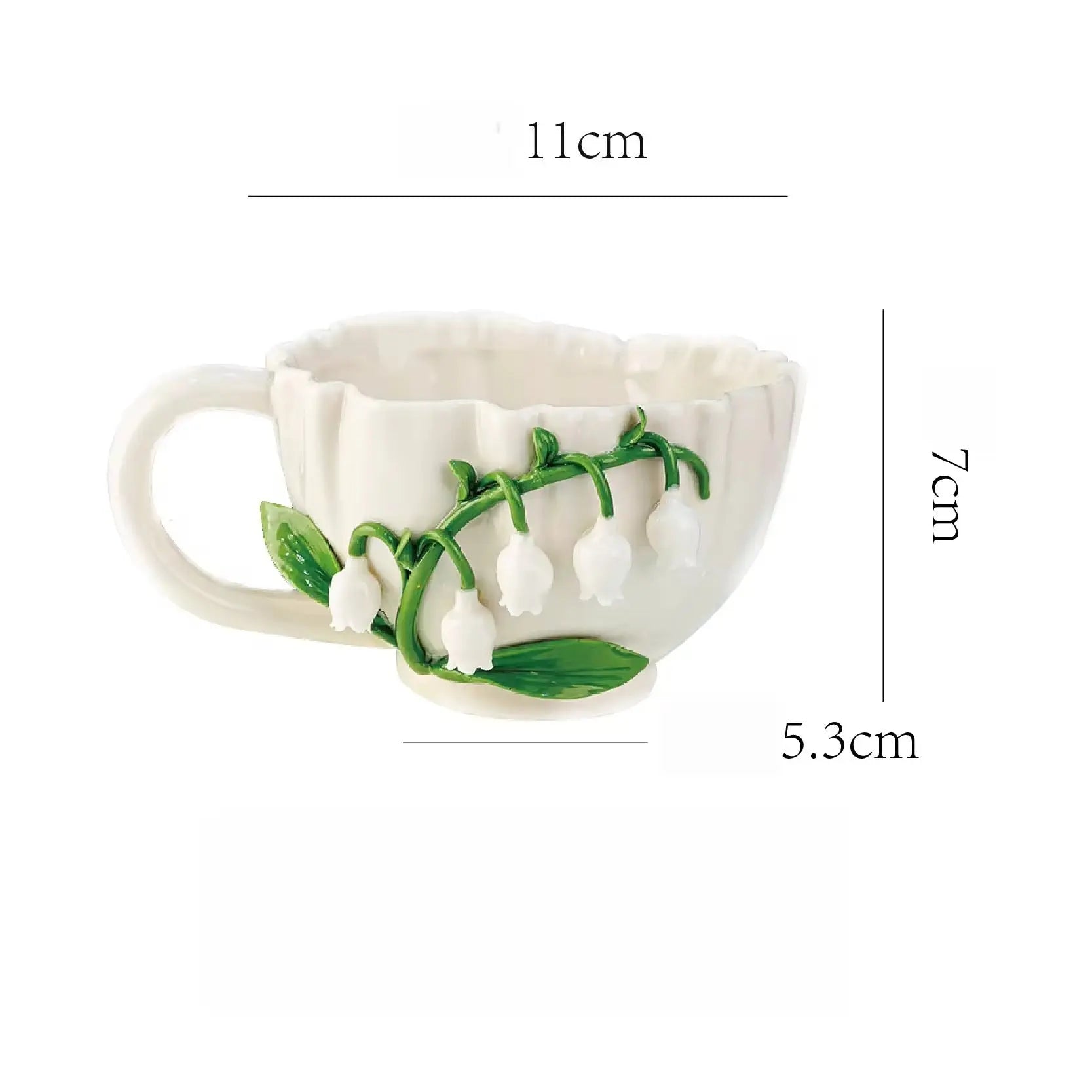 Lily of the Valley Ceramic Tea Cup & Saucer Set SparkelsSparkels