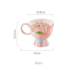 Pastel Rose Bouquet Ceramic Mug SparkelsSparkels