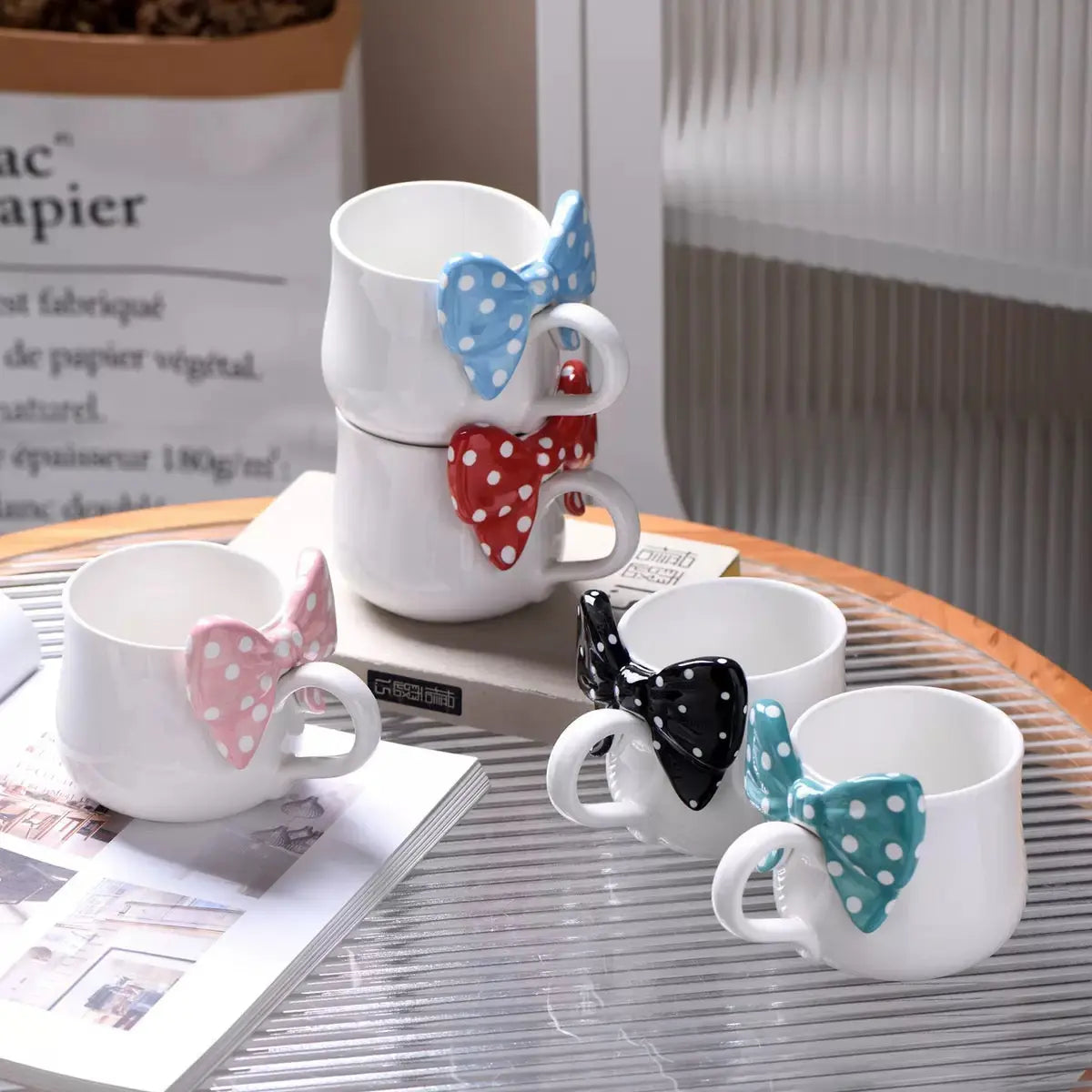 Polka Bow Ceramic Mug SparkelsSparkels