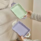 Pastel Beaded Handle Ceramic Baking Dish SparkelsSparkels